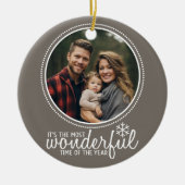 Vrolijk kerstfeest - Foto Wenskaart Sjabloon Keramisch Ornament (Voorkant)