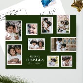 vrolijk kerstfeest | Fotocollage | Klassiek groen Feestdagenkaart