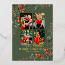 Vrolijk Kerstfeest Fotocollage Waterverf Floral