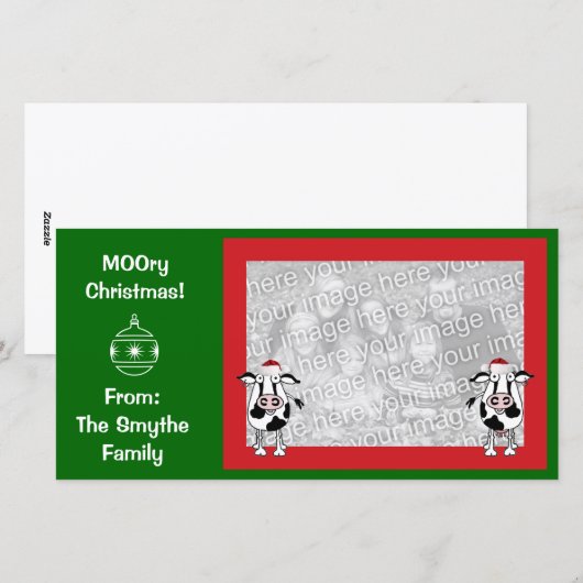 Vrolijk kerstfeest! Fotokaart. Feestdagenkaart (Voorkant / Achterkant)