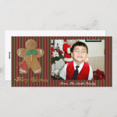 Vrolijk Kerstfeest Fotokaart peperkoek man Feestdagenkaart (Voorkant / Achterkant)