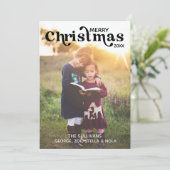 Vrolijk kerstfeest fotokaart | verticaal, zwart kaart (Staand voorkant)