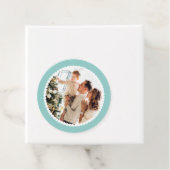 Vrolijk Kerstfeest Fotonaam Eenvoudig Groen Rond C Bedankjes Labels (In situ)