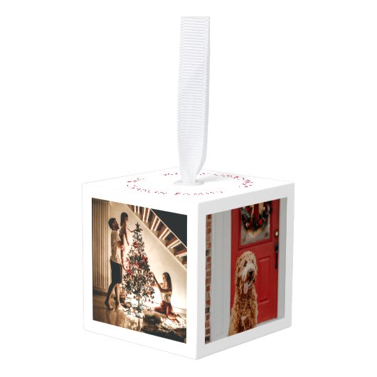 Vrolijk kerstfeest Foto's Rood wit Decoratie (Voorkant hoekig)