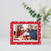 Vrolijk kerstfeest Fotosterren Rood Briefkaart (Staand voorkant)