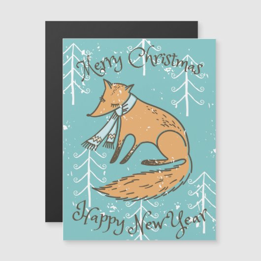 Vrolijk kerstfeest Fox Cozy (Voorkant / Achterkant)