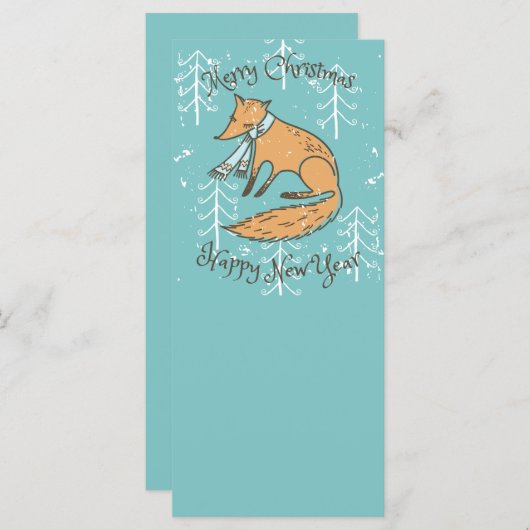 Vrolijk kerstfeest Fox Cozy (Voorkant / Achterkant)