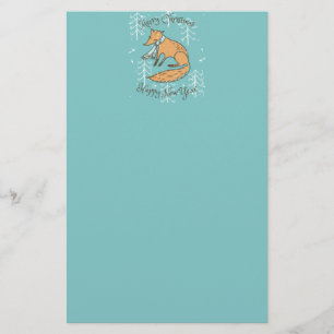 Vrolijk kerstfeest Fox Cozy Briefpapier