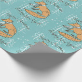 Vrolijk kerstfeest Fox Cozy Cadeaupapier (Hoek)