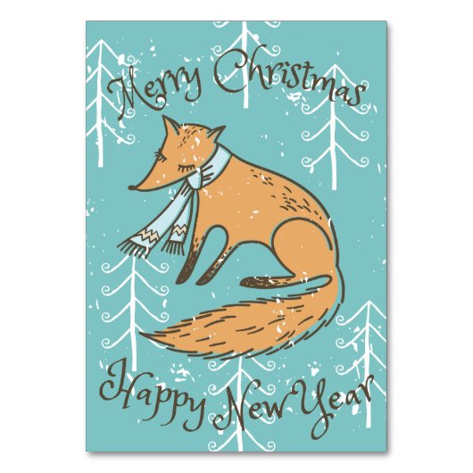 Vrolijk kerstfeest Fox Cozy Kaart (Achterkant)