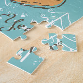 Vrolijk kerstfeest Fox Cozy Legpuzzel (Zijkant)
