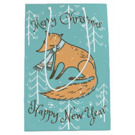 Vrolijk kerstfeest Fox Cozy Medium Cadeauzakje