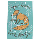 Vrolijk kerstfeest Fox Cozy Medium Cadeauzakje (Achterkant)