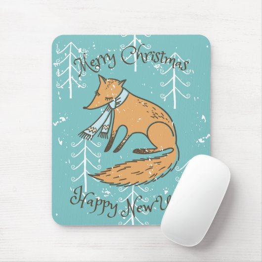 Vrolijk kerstfeest Fox Cozy Muismat (Met muis)