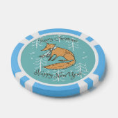 Vrolijk kerstfeest Fox Cozy Poker Chips (Enkel)