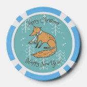 Vrolijk kerstfeest Fox Cozy Poker Chips (Achterkant)