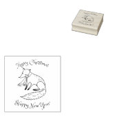 Vrolijk kerstfeest Fox Cozy Rubberstempel (Gestempeld)