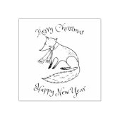 Vrolijk kerstfeest Fox Cozy Rubberstempel (Afrduk)