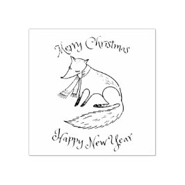 Vrolijk kerstfeest Fox Cozy Rubberstempel