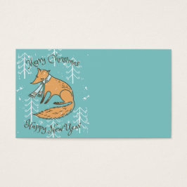 Vrolijk kerstfeest Fox Cozy Visitekaartjes