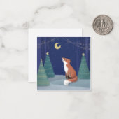 Vrolijk kerstfeest: Fox Illustration Art Notitiekaartje (Voorkant / Achterkant in situ)