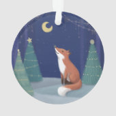 Vrolijk kerstfeest: Fox Illustration Art Ornament (achterkant)