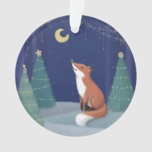 Vrolijk kerstfeest: Fox Illustration Art Ornament