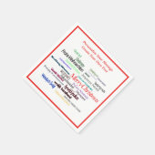 Vrolijk Kerstfeest Frans, Duits, Spaans, Talen Servet (Hoek)