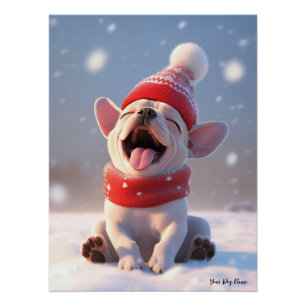 Vrolijk kerstfeest, Franse Bulldog 02 - Happy Chri Perfect Poster
