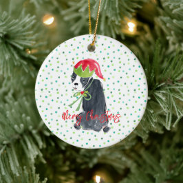 Vrolijk Kerstfeest Franse Bulldog Holly NAAM Feest Keramisch Ornament