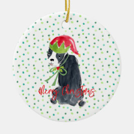 Vrolijk Kerstfeest Franse Bulldog Holly NAAM Feest Keramisch Ornament