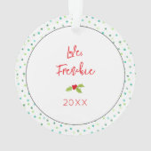 Vrolijk Kerstfeest Franse Bulldog Krans Holly NAAM Ornament (achterkant)