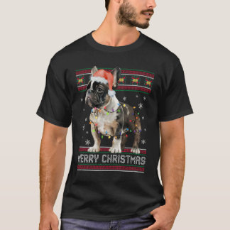 Vrolijk Kerstfeest Franse Bulldog Lelijke trui T-shirt