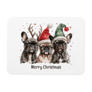 Vrolijk Kerstfeest Franse Bulldog Rendieren Honden Magneet