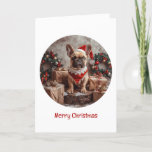 Vrolijk Kerstfeest Franse Bulldog Santa Dog Feestdagen Kaart<br><div class="desc">Schattigee illustratie van de Franse Bulldog verkleed voor Kerstmis. Perfect voor dierenliefhebbers of hondenouders tijdens het vakantieseizoen.</div>