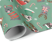Vrolijk Kerstfeest Franse Bulldogs Cadeaupapier (Rol Hoek)