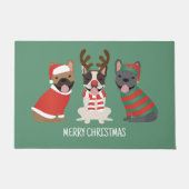 Vrolijk Kerstfeest Franse Bulldogs Deurmat (Voorkant)