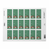 Vrolijk Kerstfeest Franse Bulldogs Etiket (Full Sheet)
