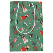 Vrolijk Kerstfeest Franse Bulldogs Medium Cadeauzakje (Voorkant)