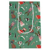 Vrolijk Kerstfeest Franse Bulldogs Medium Cadeauzakje (Achterkant)