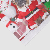 Vrolijk Kerstfeest Franse Bulldogs Santa en Elf Tissuepapier (Detail)