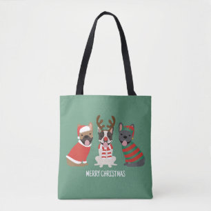 Vrolijk Kerstfeest Franse Bulldogs Tote Bag