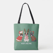 Vrolijk Kerstfeest Franse Bulldogs Tote Bag (Achterkant)