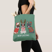 Vrolijk Kerstfeest Franse Bulldogs Tote Bag (Dichtbij)