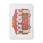 Vrolijk Kerstfeest Franse Bulldogs Vakantie Trolly Badmat (Voorkant Verticaal)