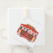 Vrolijk Kerstfeest Franse Bulldogs Vakantie Trolly Bedankjes Labels (In situ)