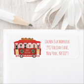 Vrolijk Kerstfeest Franse Bulldogs Vakantie Trolly Etiket (Insitu)