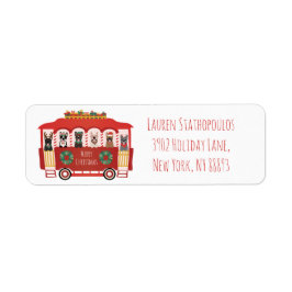 Vrolijk Kerstfeest Franse Bulldogs Vakantie Trolly Etiket