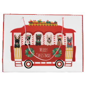 Vrolijk Kerstfeest Franse Bulldogs Vakantie Trolly Groot Cadeauzakje (Achterkant)