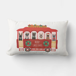 Vrolijk Kerstfeest Franse Bulldogs Vakantie Trolly Kussen